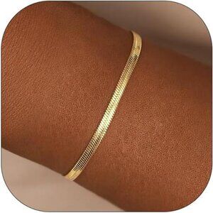 Gold Bracelets for Women Trendy, 14K Real Gold Plated Jewelry Adjustable